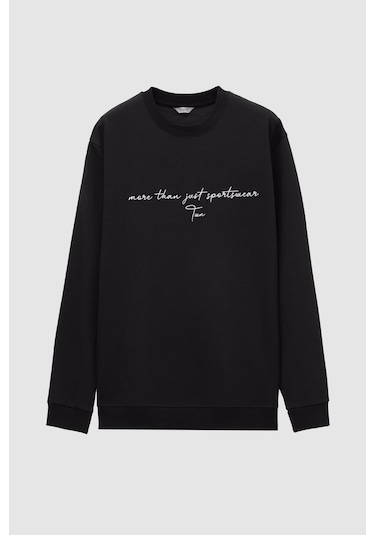 D's Damat Relaxed Fit Siyah Nakışlı Sweatshirt 2ECE25ORT0694 Siyah