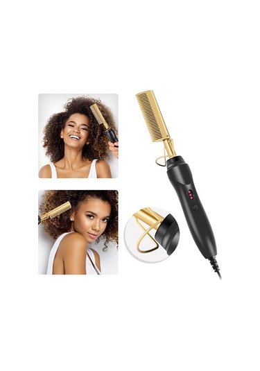 Xurunkeji Saç Düzleştirici Tarak Islak&kuru Saç Düzleştirici Bukle Makinesi Ev Tipi Elektrikli Tarak 3'ü 1 Arada Düz Bukle Tarak Ab Fişi