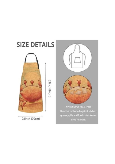 Fastbuy Ayarlanabilir Boyunlu Önlük, Konforlu Ev Stilinde Turuncu Yengeç Desen Diğer
