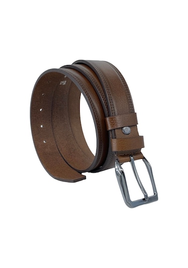 3.5 Cm Klasik %100 Hakiki Gerçek Manda Derisi Kemer Taba