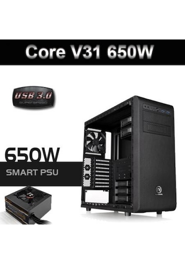 Thermaltake Core V31 650W 80+ Bronze Usb3.0 Pencereli Kasa