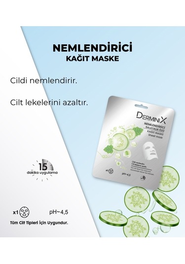 Derminix Salatalık Özlü Nemlendirici Kağıt Yüz Maskesi