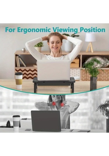 Xuweiwei Siyah Depolama İle Ergonomik Monitör Standı Hava Kanalı Alan Tasarruflu Masa Üstü Yükseltici 19.96 Kg Kadar Alüminyum Alaşım