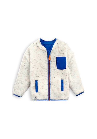 Denokids Beyaz Kız Ve Erkek Çocuk Uniseks Peluş Mont Renkli