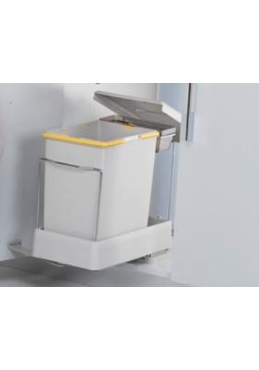 Pelikan Plastik Taşıyıcılı Raylı Çöp Kovası. Gri - 20Lt