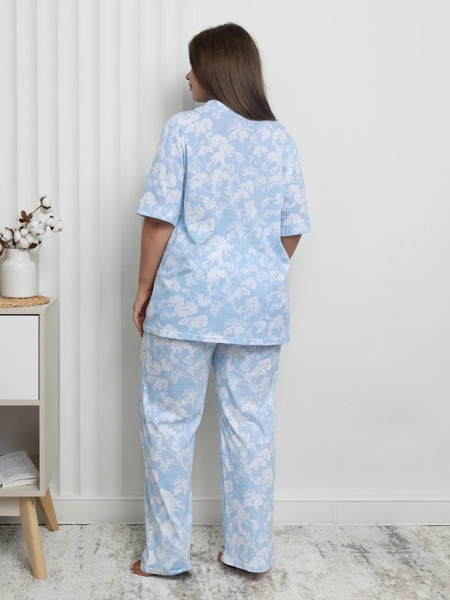 Galtex Kadın Pijama Takımı Pantolonlu 320414162 Beyaz