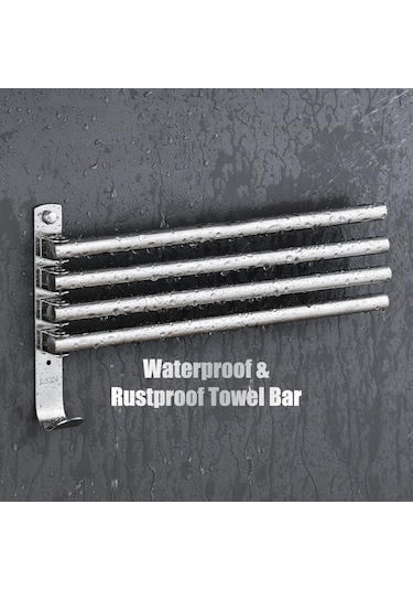 Ruicoo 360 Dönebilir Paslanmaz Çelik Havlu Askısı - Katlanabilir Çok Fonksiyonlu Duvar Montajı Diğer