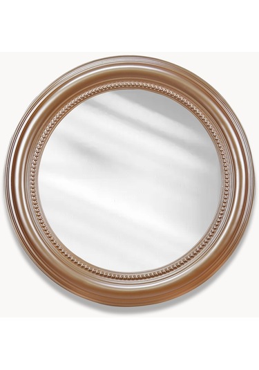 Round Yuvarlak Ayna Vizon Ceviz