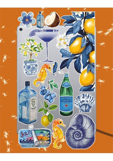 Vintage Retro Mavi Rüya Sticker Seti Laptop Ajanda Notebook Tablet Telefon Defter Etiket Bullet Diğer