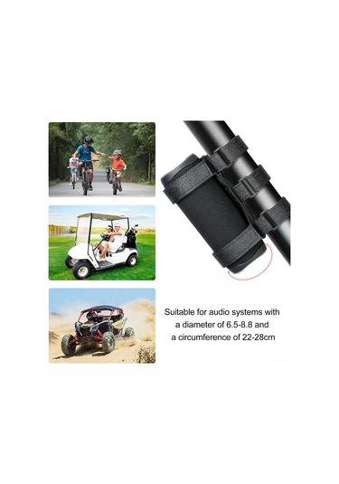 Maiyame Siyah Nilon Bluetooth Hoparlör Kayışı, Golf Ve Araç İçin Ayarlanabilir Bant, Dış Mekan İçin Manyetik Bantlı Tutucu