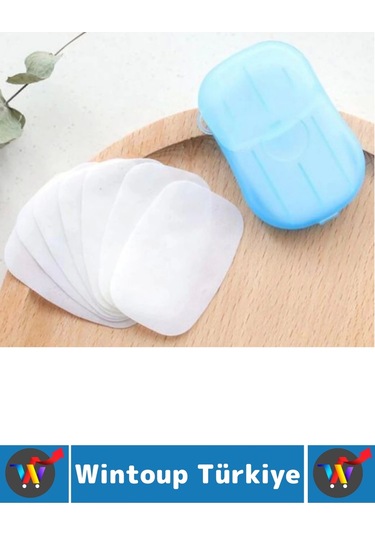 Seyahat Tipi Kamp Outdoor Okul Ofis Hafif Suda Kolay Çözünen Sabunluk Tasarımlı Kağıt Sabun 40 Adet Çok Renkli