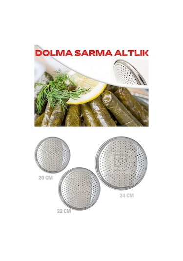 Lüxpratik 3Lü Set Paslanmaz Çelik Dolma ve Sarma Pişirme Altlığı