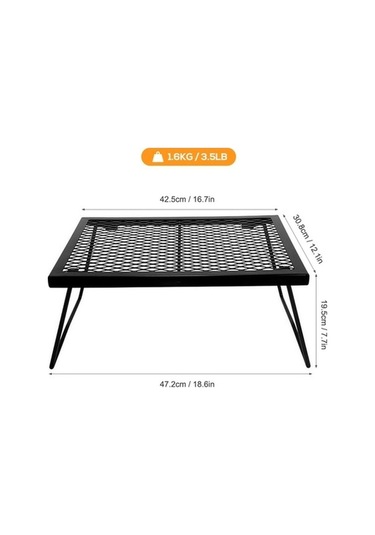 Bloomnest Pratik Masası Katlanır Kamp Izgarası Yürüyüş Seyahat Seti, Hava Doğa Demir Çözümü Barbekü Balıkçılık Açık & - Hr Siyah Siyah