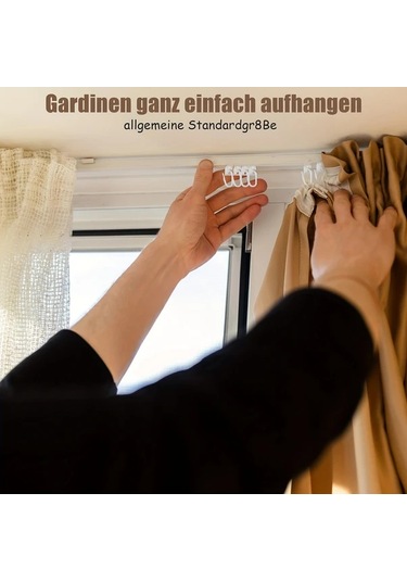 Dream011 10 Adet Pvc Stor Perde Rayı Taşıyıcı Rulo Kancalar Karavan Ev Perde Sistemi