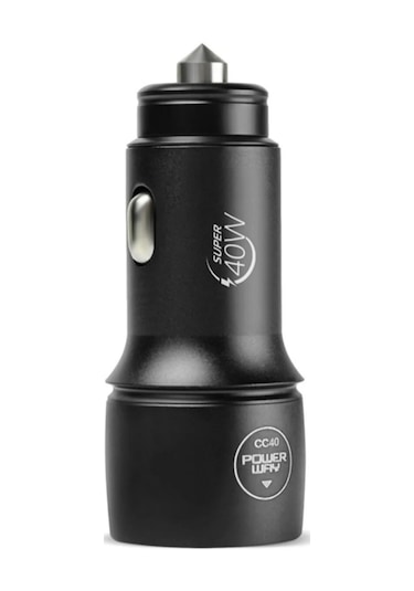 Powerway Cc40 40w Hızlı Şarj - Usb Ve Pd Çıkışlı Araç Şarj Aleti