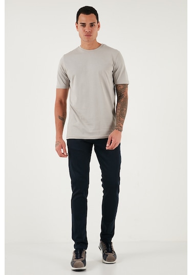 Buratti Streç Pamuklu Slim Fit Normal Bel Dar Paça Jeans Erkek Kot Pantolon 1115C24Napoli Lacivert