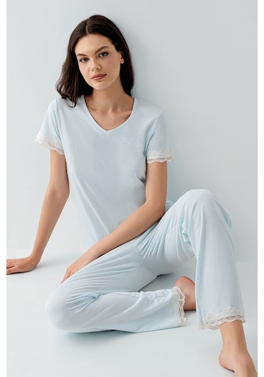Pierre Cardin Kadın Mavi Pijama Takımı Mavi