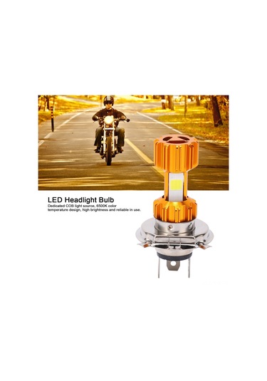 Tenfowee 18w Cob Led Ampul 6500k Beyaz Işık 1300lm Otomobil Sis Farı Motosiklet Ön Farı H4/ba20d/6m Uçlu Alüminyum Soğutma