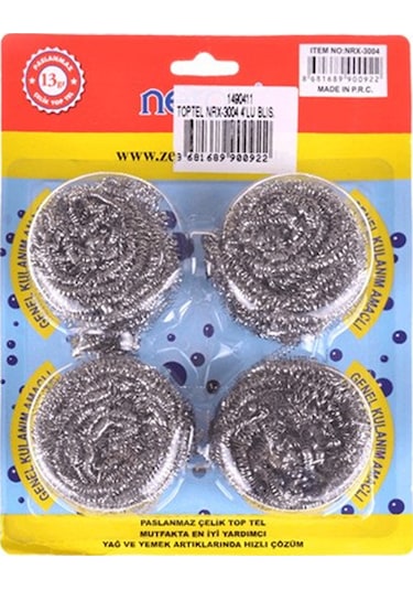 Nerox Çelik Top Tel Ovma Teli 4 Lü Blister Royaleks-nrx-f3004