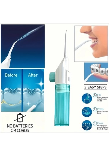 Willowhaven Beyaz Manuel Diş Suyu Jet Temizleyici Portatif Ağız Bakım Cihazı