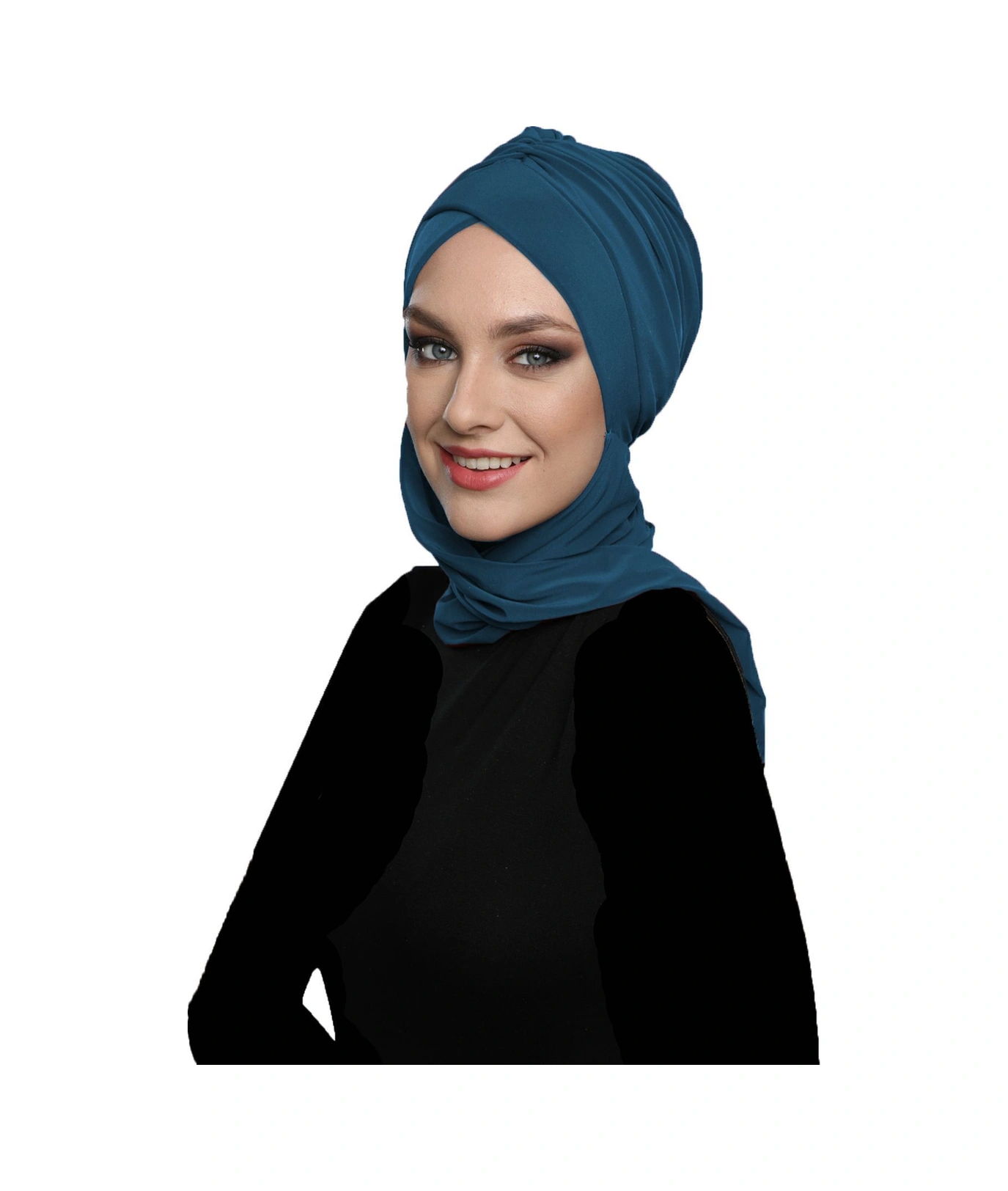 Kardelen Atkılı Astarlı Petrol Hazır Türban Tesettür Havuz Ve Dış Bone Petrol