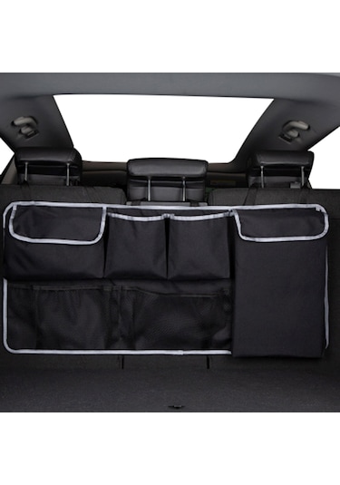 Jeehugo Oksijen Kumaşı Sulu Dayanıklı Araba Bagaj Saklama Çantası, Bölmeli Tasarım, Ayarlanabilir Kayışlı, Pratik Ve Hafif, Siyah