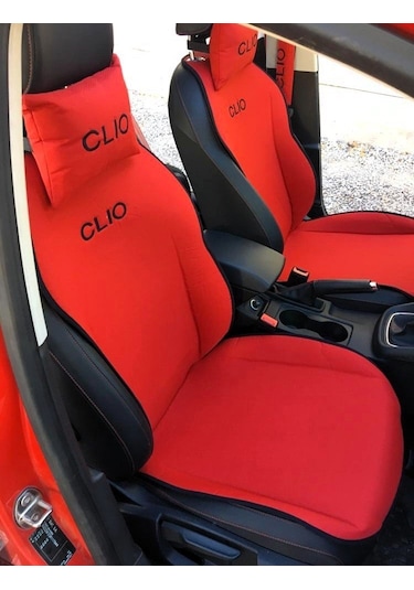 Renault Clio Nakışlı Ön İkili Oto Koltuk Minderi 2 Adet Boyun Yas