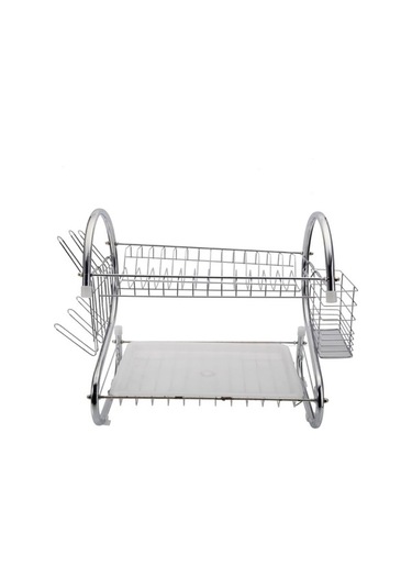 Dancemonkey 2 Katlı Mutfak Bulaşık Kurutma Rafı Gümüş , Gümüş Kaplama Gümüş