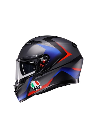 Agv K3 Mplk Striga Kapalı Kask Mat Siyah Mavi