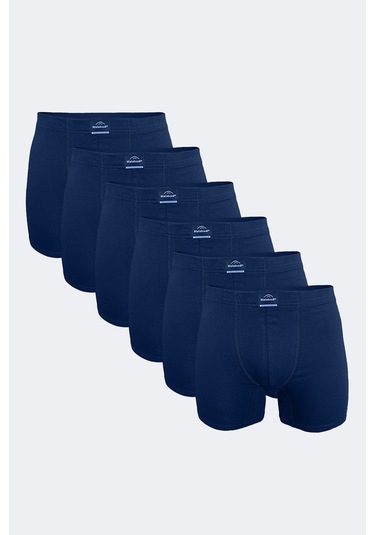 Malabadi Erkek Lacivert 6 Lı Pamuk Elastan Uzun Boxer 073 Lacivert