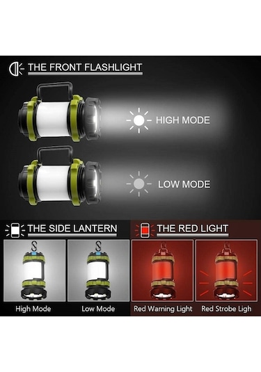 Soulader 6 Fonksiyonlu Şarj Edilebilir Led El Feneri Ve Powerbank, 4000mah Batarya İle Yüksek Kapasiteli Taşınabilir Aydınlatma Çözümü Yeşil