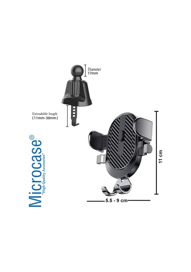 360° Araç İçi Izgaralıktan Kelepçeli Telefon Tutucu - AL3733