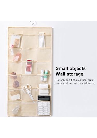 6 + 6 Izgaralı İç Çamaşırı Saklama Çantası Dokumasız Çift Taraflı Asılı Saklama Çantası Gri Çok Renkli