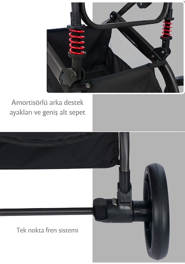 Truva Travel Sistem Bebek Arabası Pusetsiz Siyah