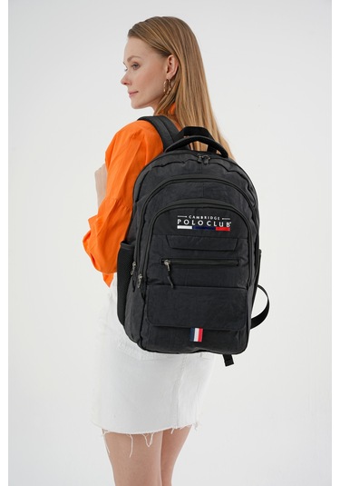 Cambridge Polo Club Hafif Unisex Sırt Çantası Siyah