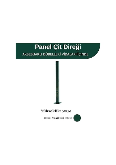 Profil Direk 50 Cm - Çim Çit Direği Panel Çit Direği