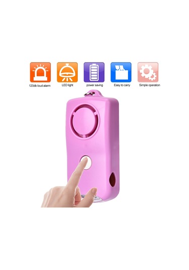 120db Yaşlı Kız Çocuk Kişisel Güvenlik Alarmı Kendini Savunma Alarmı Led Işıklı Anahtarlık