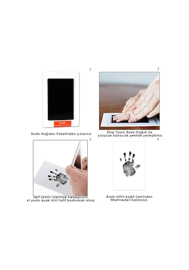 Technojet 1Adet Bebek El Ayak İzi Anı Seti Mürekkep Temassız Toksik Olmayan Yenidoğan Uyumlu