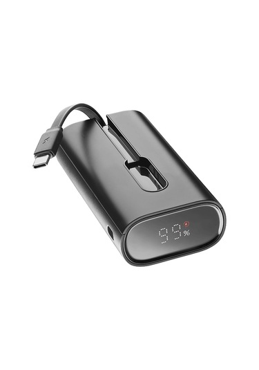 Cellularline LCD Ekranlı Entegre Type-C Kablolu Input + Output 10.000 Mah Powerbank