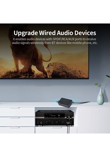 Xiyyadms Bt300 Bluetooth 5.0 Ses Alıcısı - Masaüstü Kablosuz Ses Aktarıcı, Spdıf/rca/aux Çıkışlı, Siyah