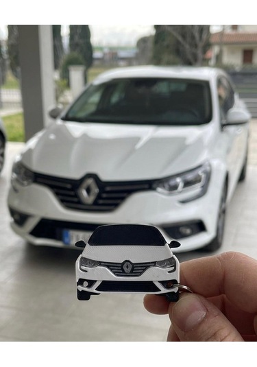 Renault Magane 4 Tasarımlı Oto Anahtarlık Beyaz