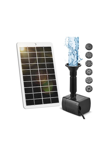 Symbee Güneş Enerjili 4w Usb Çıkışlı 9 Başlıklı Otomatik Bahçe Çeşme Pompası - 120l/h Akış, 50cm Basma Yüksekliği