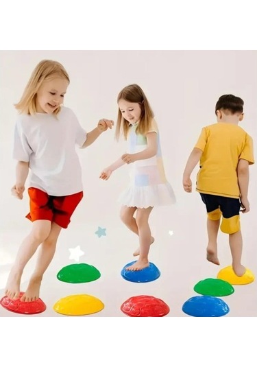Çocuk Yarım Küre Denge Ve Koordinasyon Adası 6 Lı Set Çok Renkli