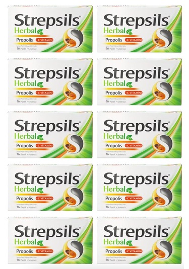 Strepsils Herbal Propolis 16 Pastil 10 Adet