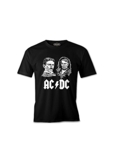 Ac Tesla Vs. Dc Edison Siyah Erkek Tshirt