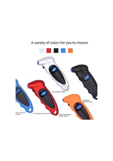 Xiyyadms Dijital Lastik Basınç Ölçer Yüksek Hassasiyetli Elektronik Göstergeli Çoklu Birim Kg/psi/bar Abs Malzeme Kompakt Tasarım Gümüş-siyah, 53g