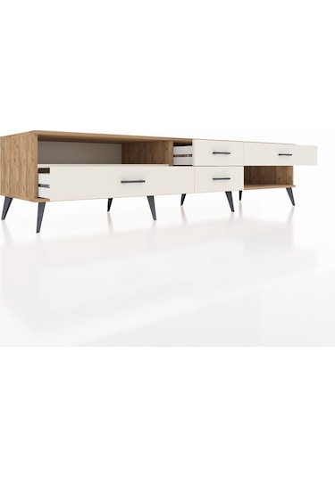 Kronos Tv Ünitesi Tek Raflı 4 Çekmeceli 220x59x51 Çam-aytaşı Aytası/aytası - Atlas Çam