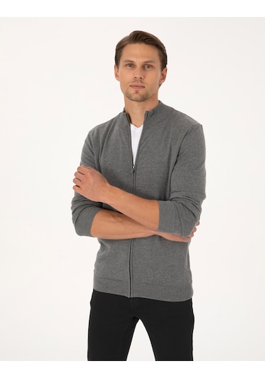 Pierre Cardin Erkek Gri Melanj Hırka Triko 50317409-vr086 Gri Melanj