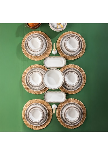 Perotti Antique Yaldızlı Stoneware 27 Parça 6 Kişilik Yemek Takım