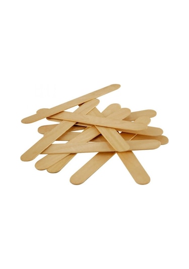 Puti Ahşap Çubuk Natural Geniş 50'Li